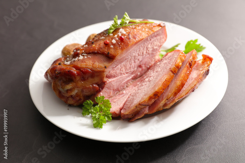 baked pork sliced