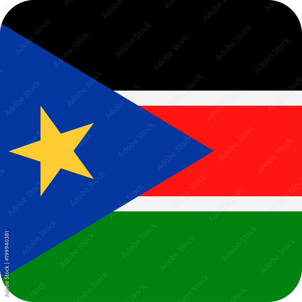 South Sudan Flag Vector Square Flat Icon South Sudan Flag Vector Square Flat Icon