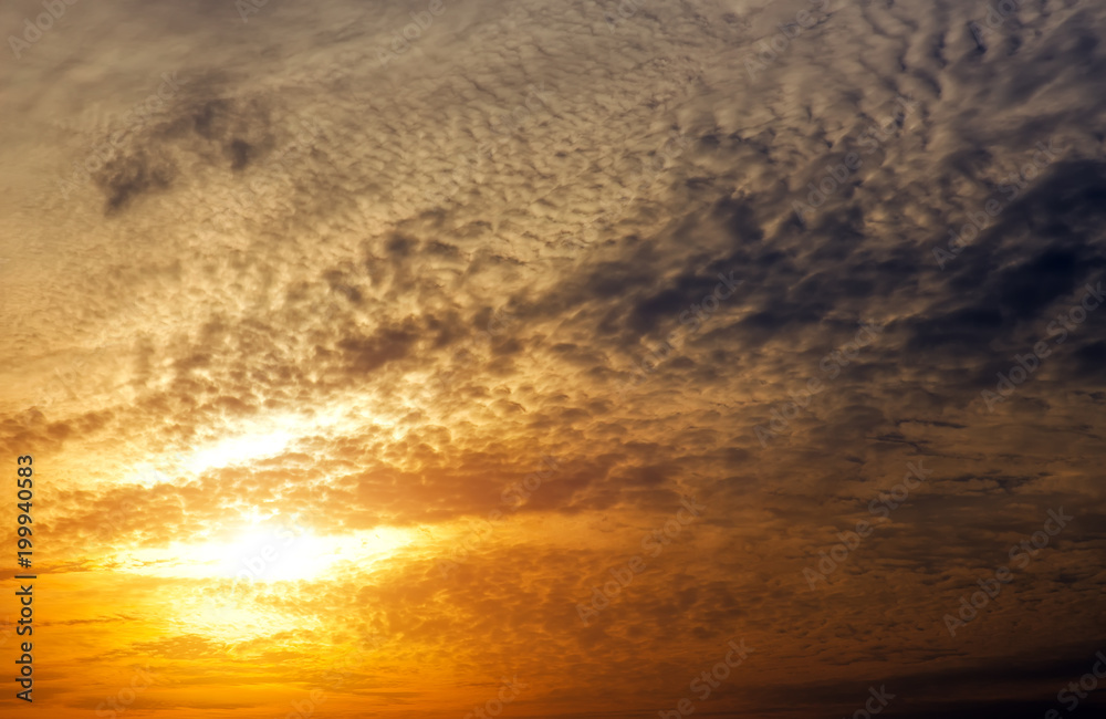 Beautiful fiery sunset sky. Cloudy abstract background. Beautiful fiery sunset sky. Cloudy abstract background.