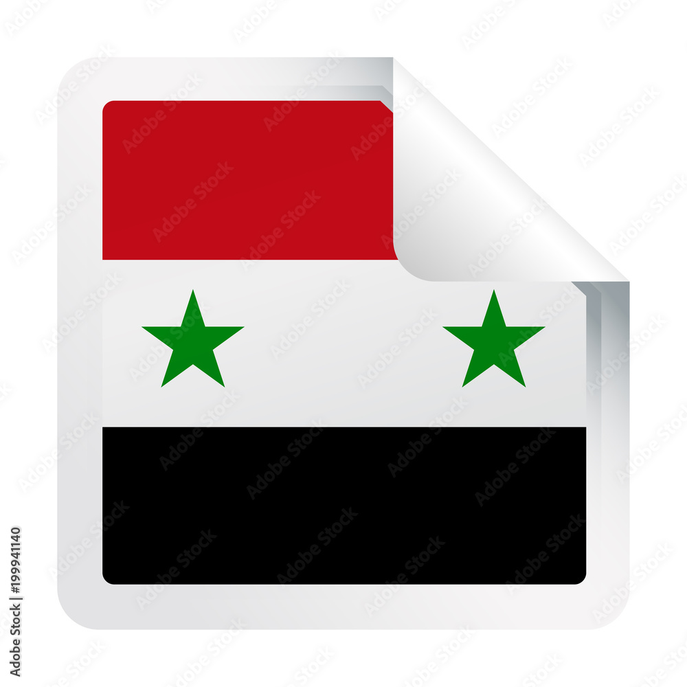 Syria Flag Vector Square Corner Paper Icon Syria Flag Vector Square Corner Paper Icon