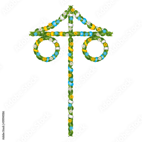 traditional swedish pole symbol vector illustration design