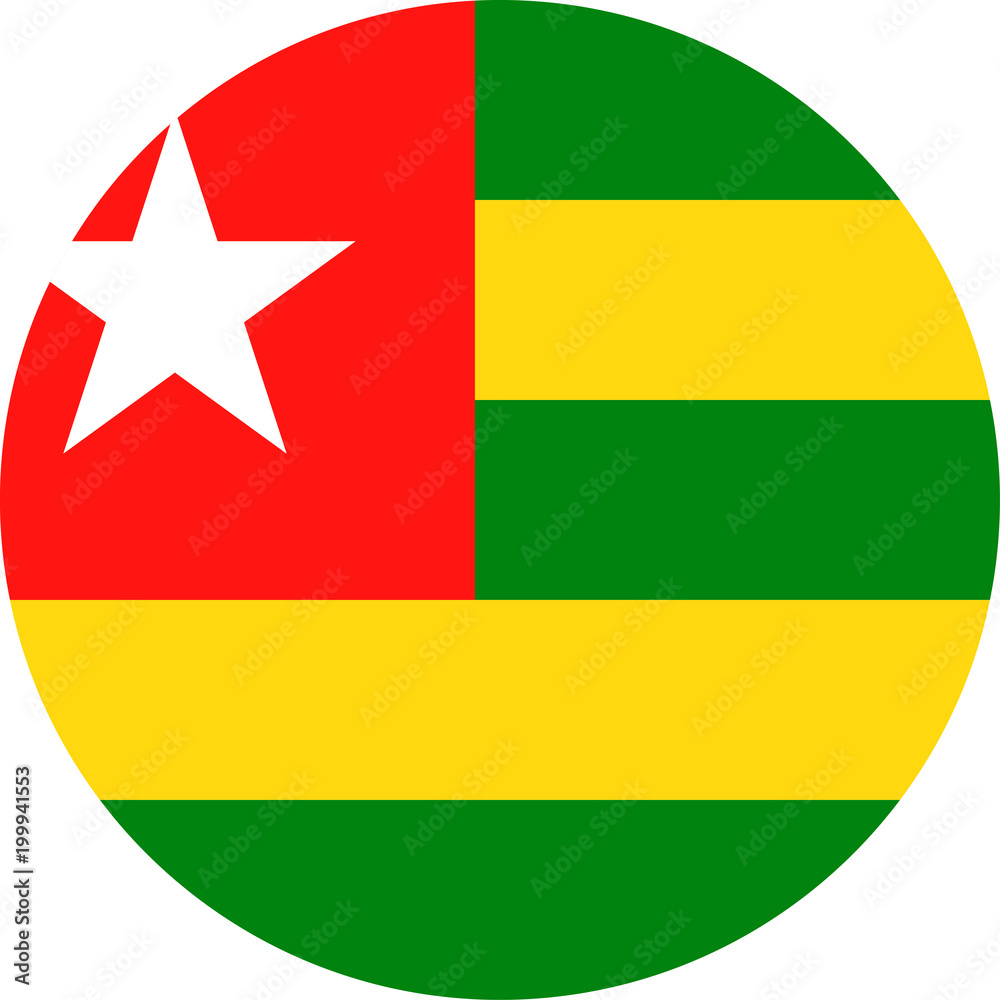 Fototapeta premium Togo Flag Vector Round Flat Icon