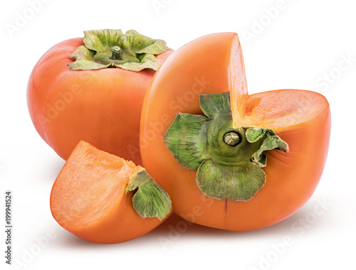 Persimmon isolated on white background with shadow