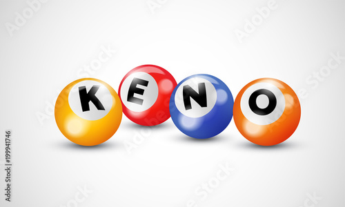 Keno lottery balls numbers for bingo lotto gamble vector poster template background