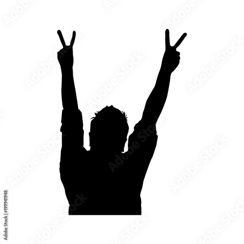 silhouette of person in concert vector illustration design