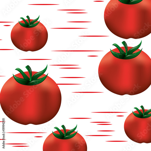 set tomatoes fresh pattern background vector illustration