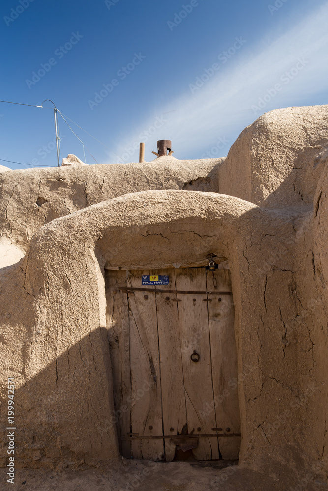 Naklejka premium An Old Door in Khusf, Khorasan, Iran