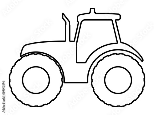 Tractor silhouette on a white background.
