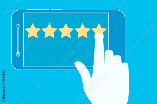 Rating of the best services. The concept of customer experience. Flat design. Vector illustration