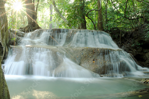 Waterfall in the deep forest at Huay Mae Kamin waterfall National Park  Thailand