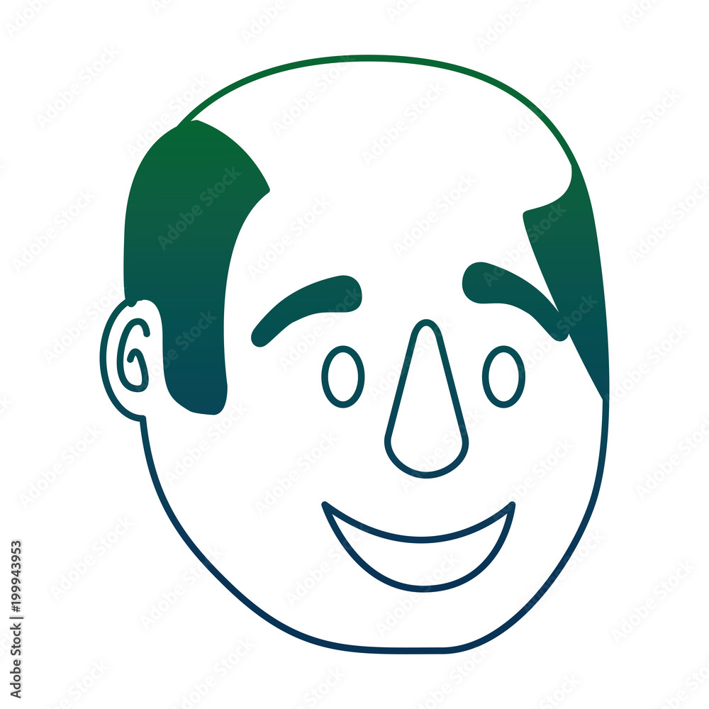 head man face character vector illustration design