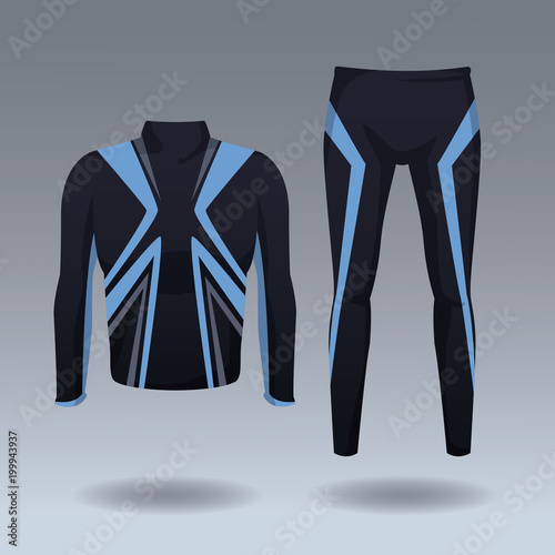 Fitness men jacket and pants wear vector illustration graphic design