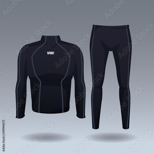 Fitness men jacket and pants wear vector illustration graphic design