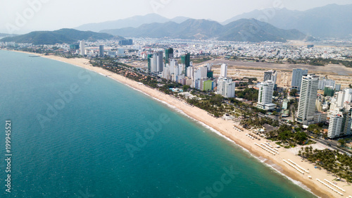 Aerial view of sand beach line in Nha Trang - Central Vietnam © Glebstock