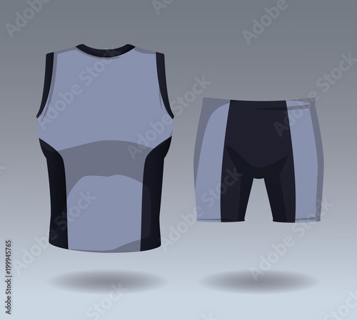 Sport sleeveless shirt and short pants for male vector illustration graphic design