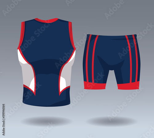 Sport sleeveless shirt and short pants for male vector illustration graphic design