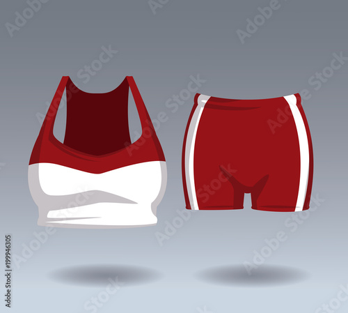 Fitness top and short wear for female vector illustration graphic design