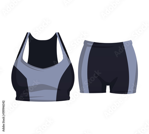 Fitness top and short wear for female vector illustration graphic design