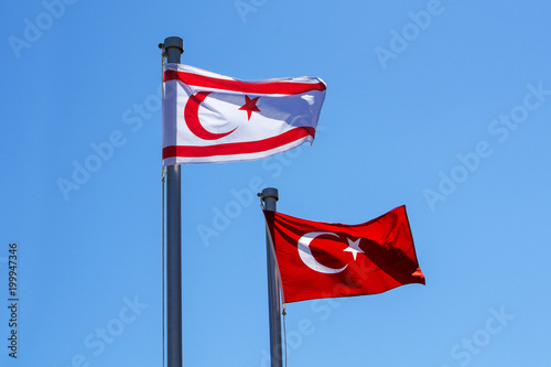 Turkish and North Cyprus flags