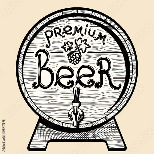 Barrel of beer decorative sign
