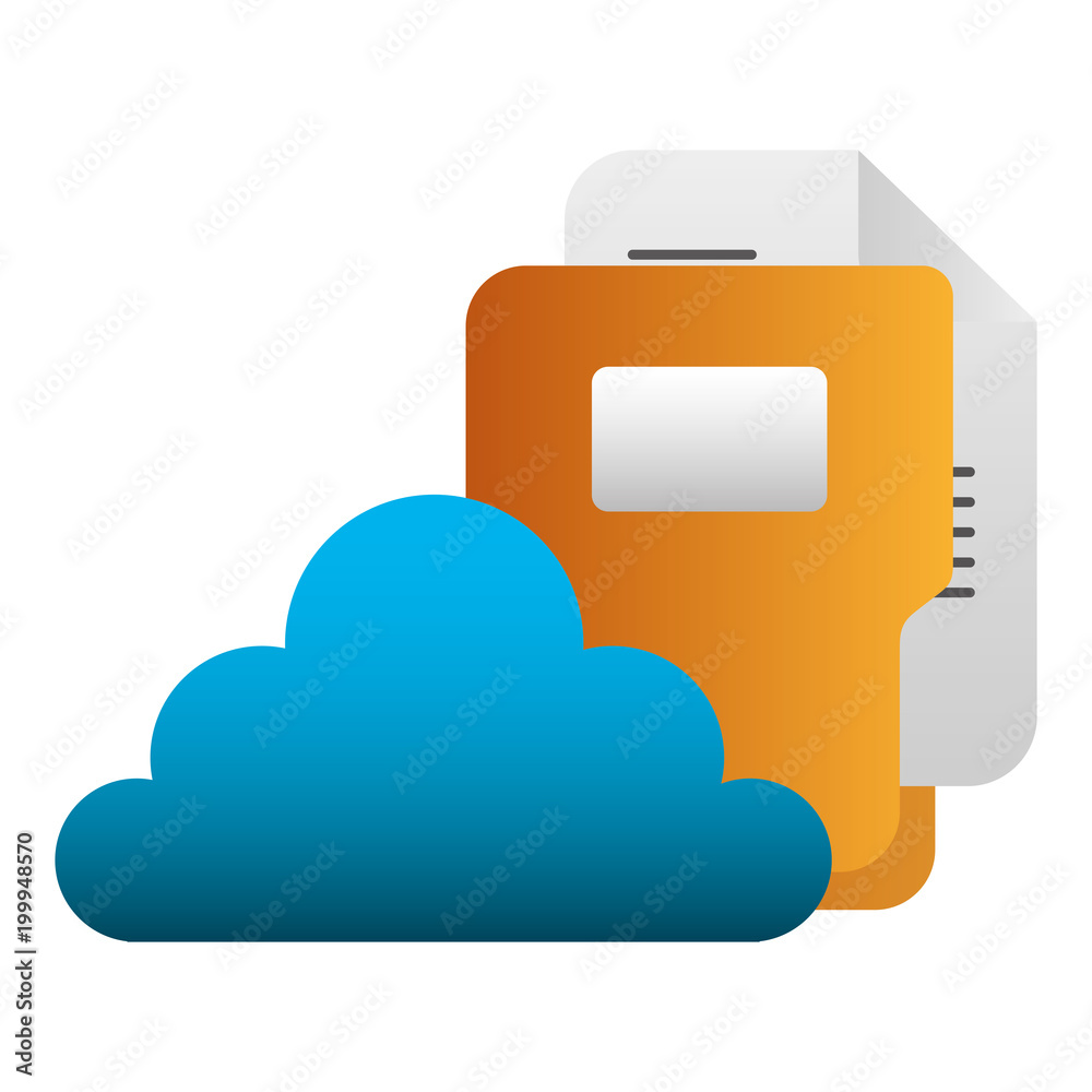 cloud computing with folder vector illustration design cloud computing with folder vector illustration design