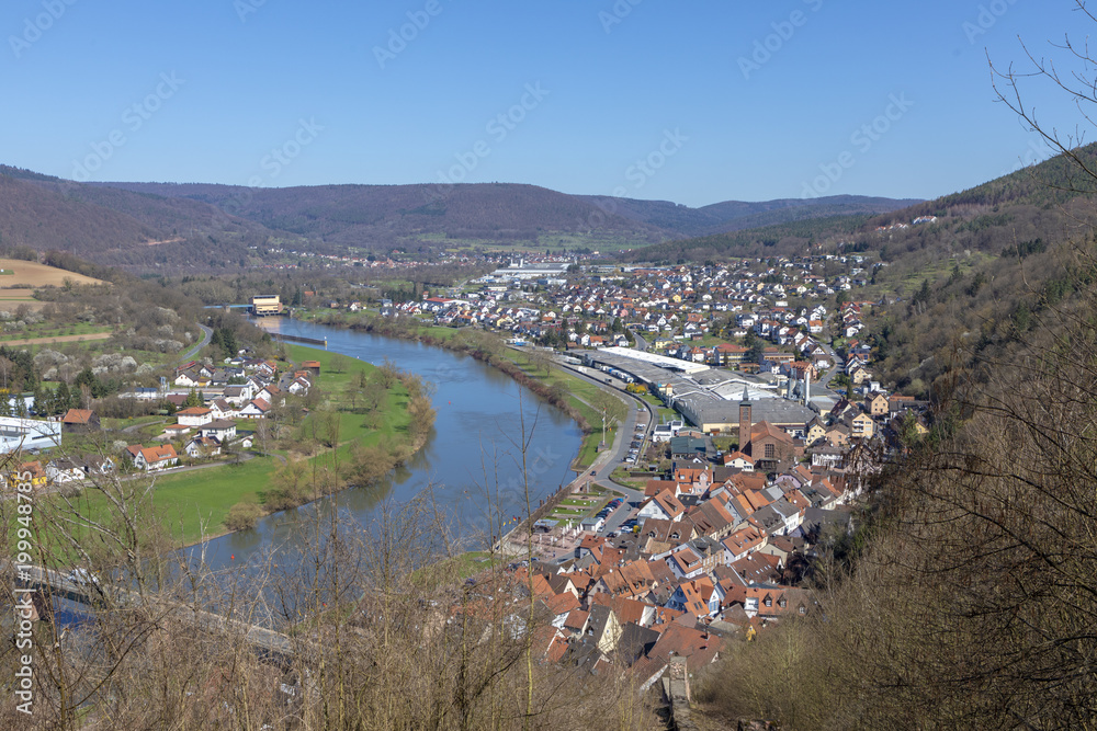  river main with village of Freuden and Collenberg