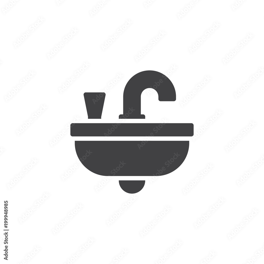 Sink vector icon. filled flat sign for mobile concept and web design. Washbasin simple solid icon. Symbol, logo illustration. Pixel perfect vector graphics Sink vector icon. filled flat sign for mobile concept and web design. Washbasin simple solid icon. Symbol, logo illustration. Pixel perfect vector graphics