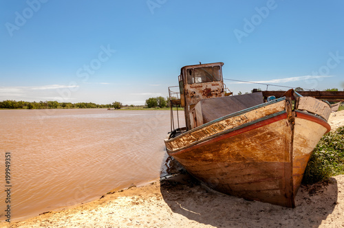 Abandoned boat at Argentinean River