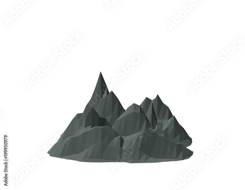 Mountain rock. Isolated on ...