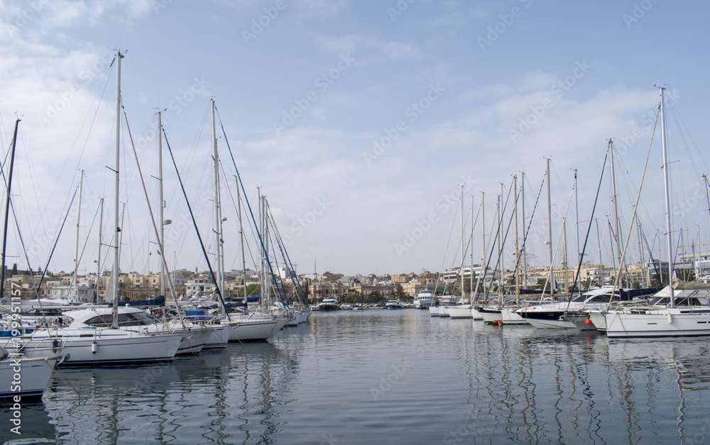 Malta Gzira town - harbour view