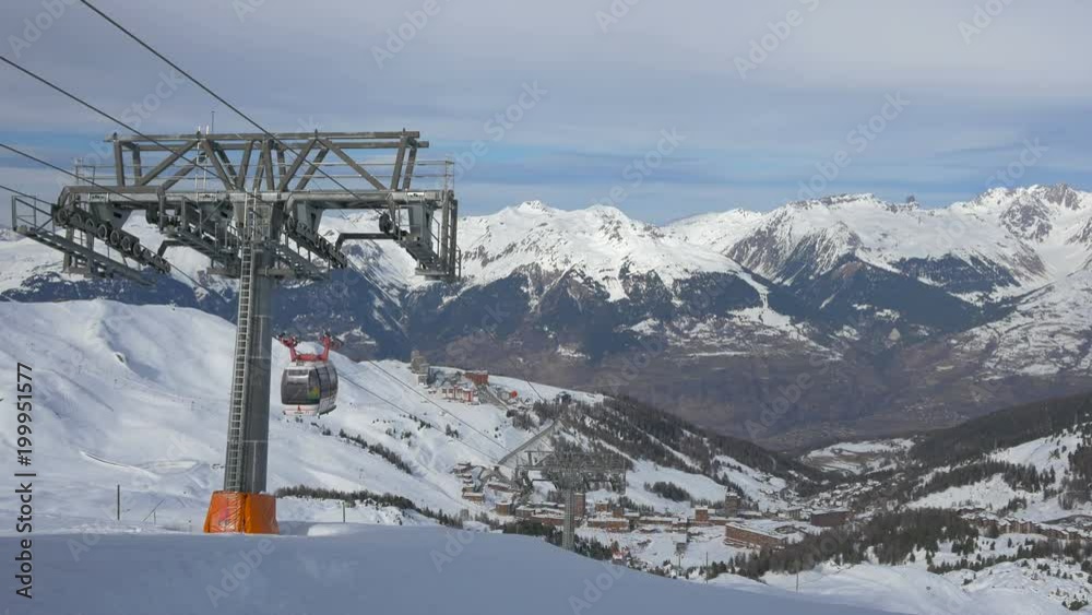 Cable cars riding at La Plagne Cable cars riding at La Plagne
