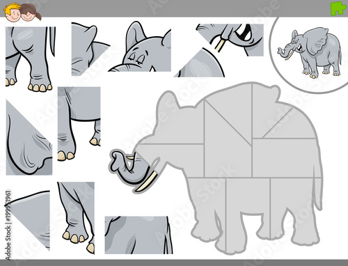 jigsaw puzzle game with elephant animal