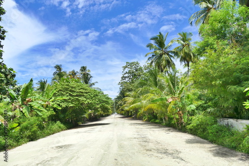 Sandy road on Maldive island