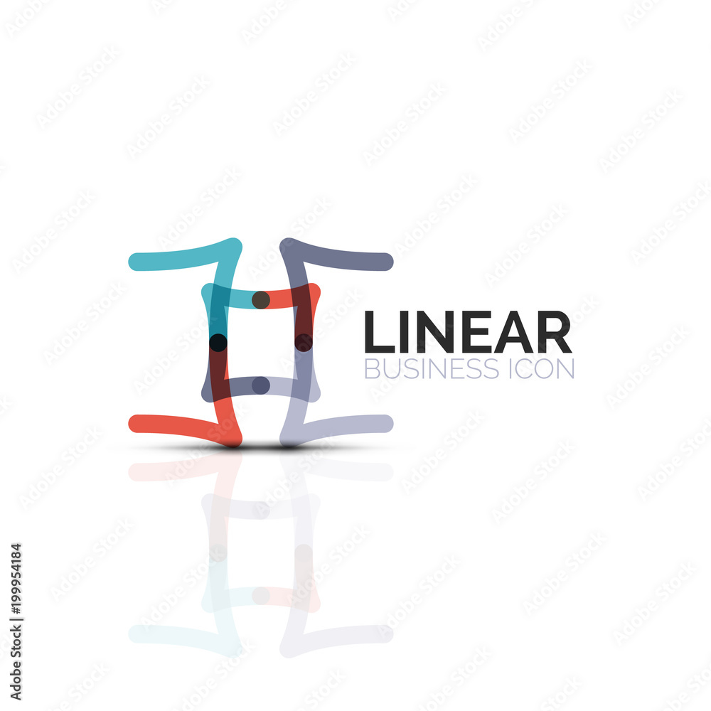 Abstract flower or star minimalistic linear icon, thin line geometric flat symbol for business icon design, abstract button or emblem Abstract flower or star minimalistic linear icon, thin line geometric flat symbol for business icon design, abstract button or emblem