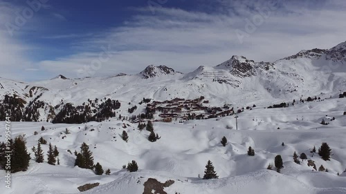 Aerial view of la Plange ski resort photo