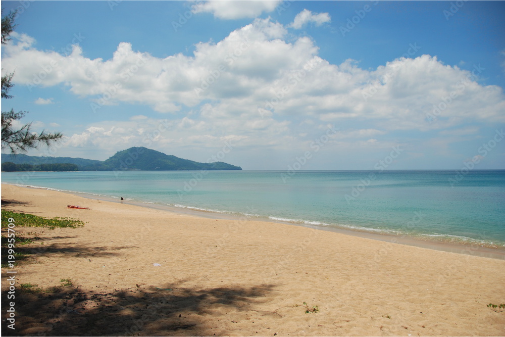Mai Khao Beach in Sirinat National Park of Phuket Island in Thailand