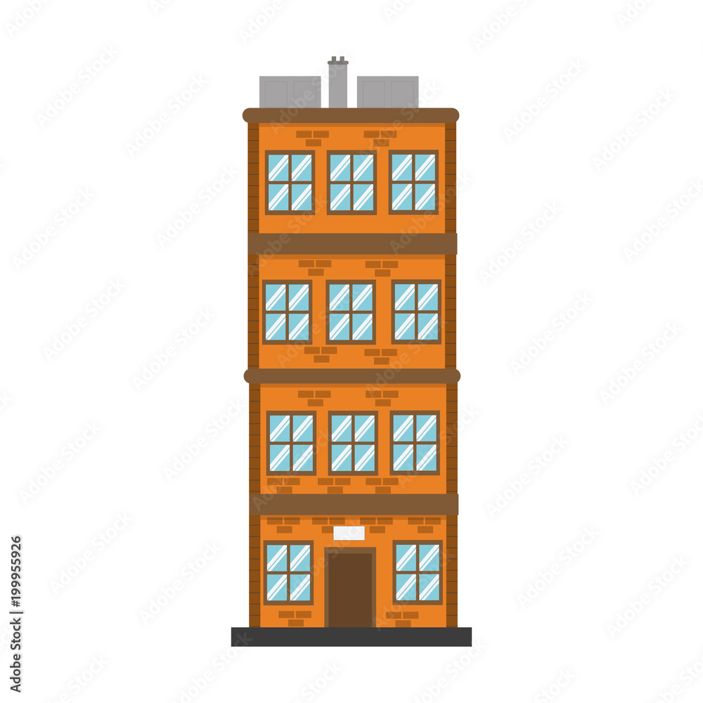 Fototapeta premium Bricks urban building vector illustration graphic design