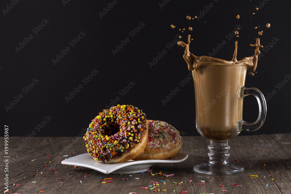 Cappuccino with chocolate sprinkles hi-res stock photography and