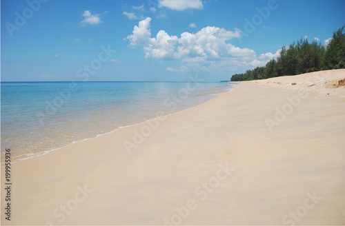 Mai Khao Beach in Sirinat National Park of Phuket Island in Thailand