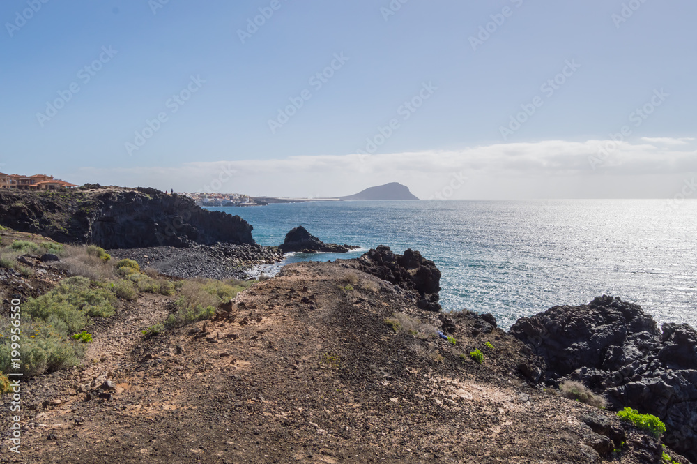 View of the coast of Los Abrigos in the south east of the island of Tenerife in Spain