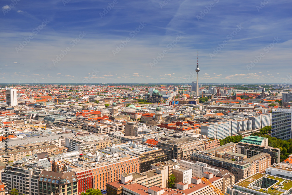 Aerial view of Berlin city, Germany.