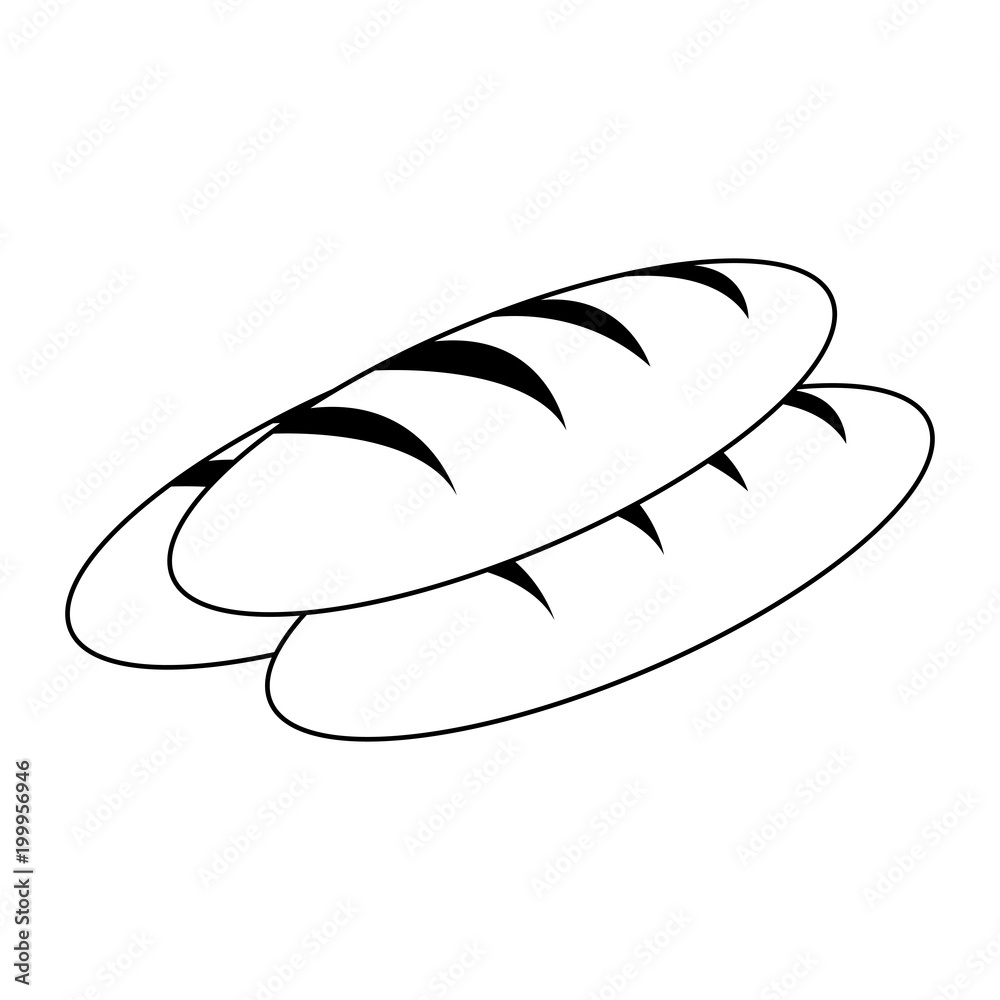 Set of breads food on black and white colors vector illustration Set of breads food on black and white colors vector illustration