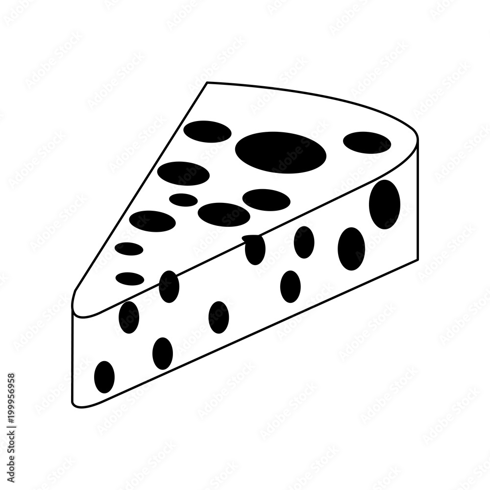 Delicious cheese isolated on black and white colors vector illustration Delicious cheese isolated on black and white colors vector illustration