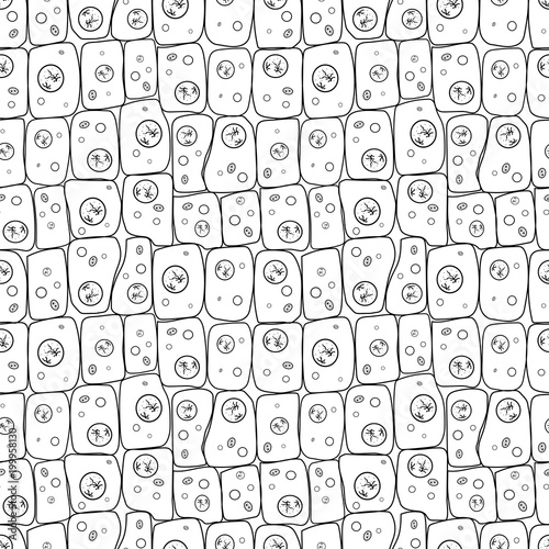 Cellular structure of live matter on white, seamless pattern