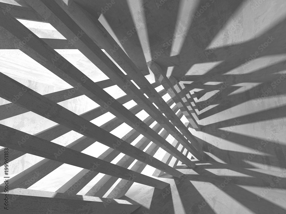 Fototapeta premium Dark basement empty room interior. Concrete walls