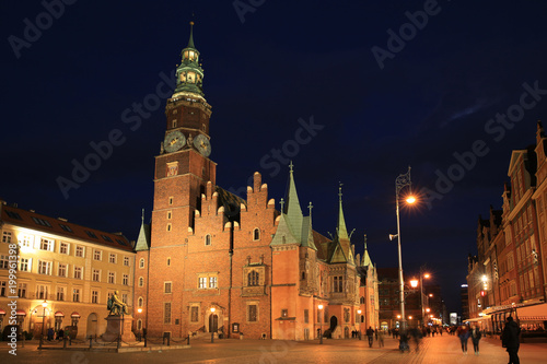 The historic City Hall of Wroclaw in Silesia, Poland