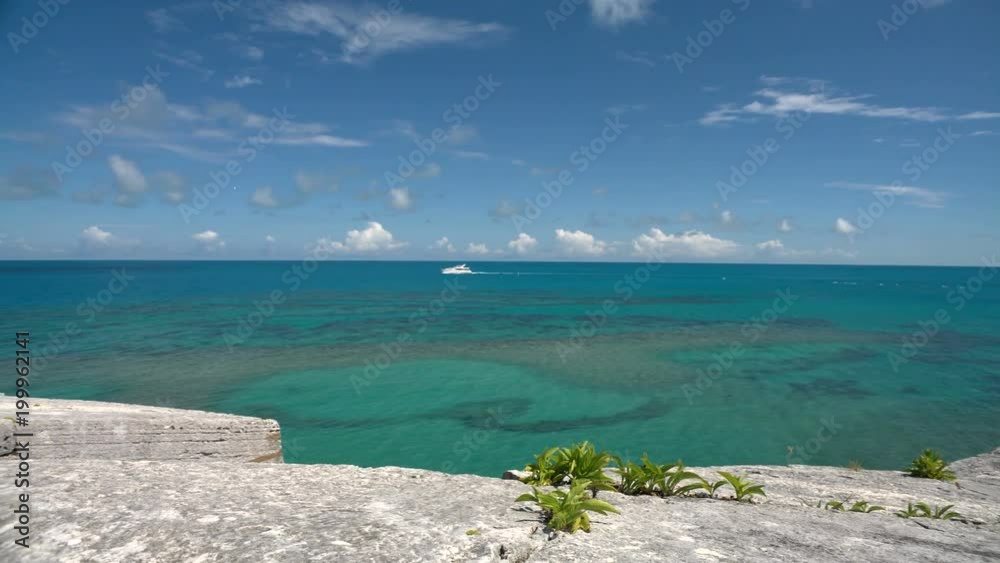 Luxury yacht sailing in calm blue waters in Bermuda. Luxury yacht sailing in calm blue waters in Bermuda.