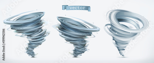 Tornado. 3d vector icon set