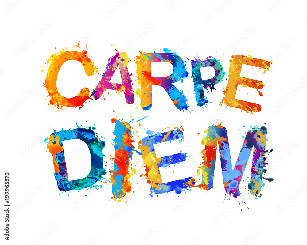 Carpe diem. latin phrase means Capture the moment. Splash paint Stock  Vector | Adobe Stock