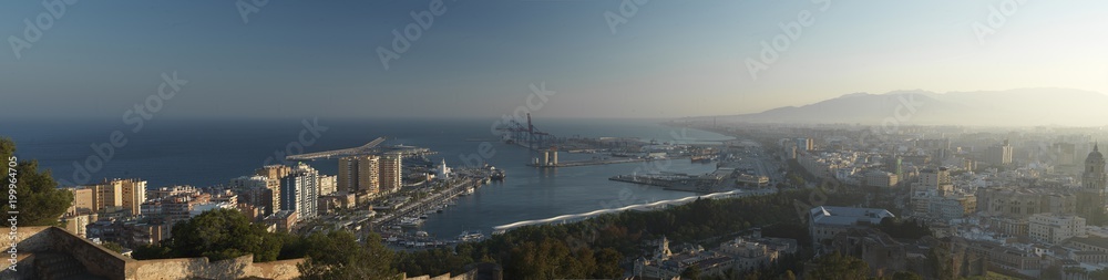Panorama Malaga Spanien Hafen